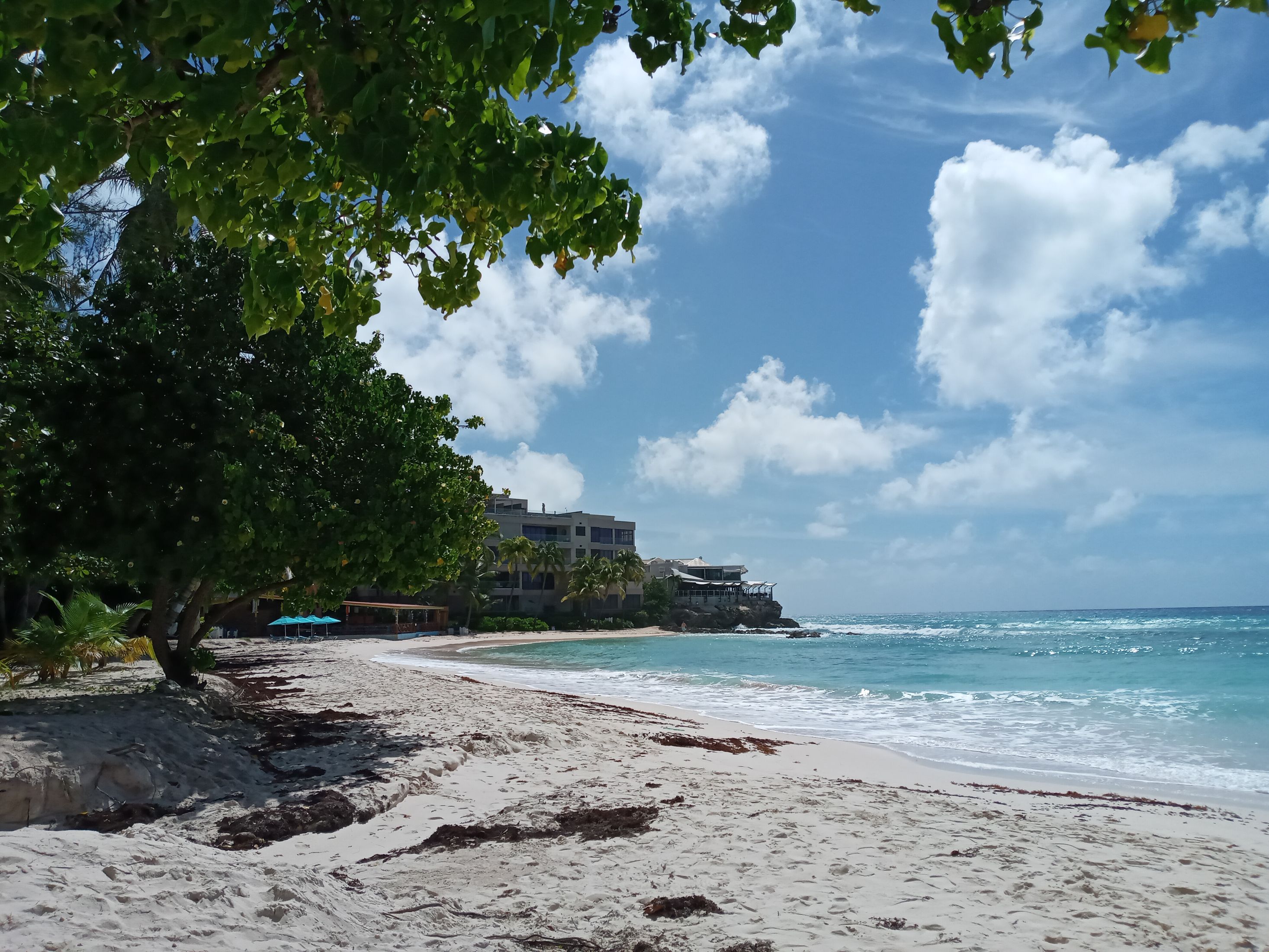 Sunlight over the sea on the Barbados coast
